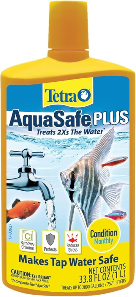 Tetra AquaSafe Plus, Aquarium Water Conditioner And Dechlorinator, 33.8 Ounces | Amazon (US)