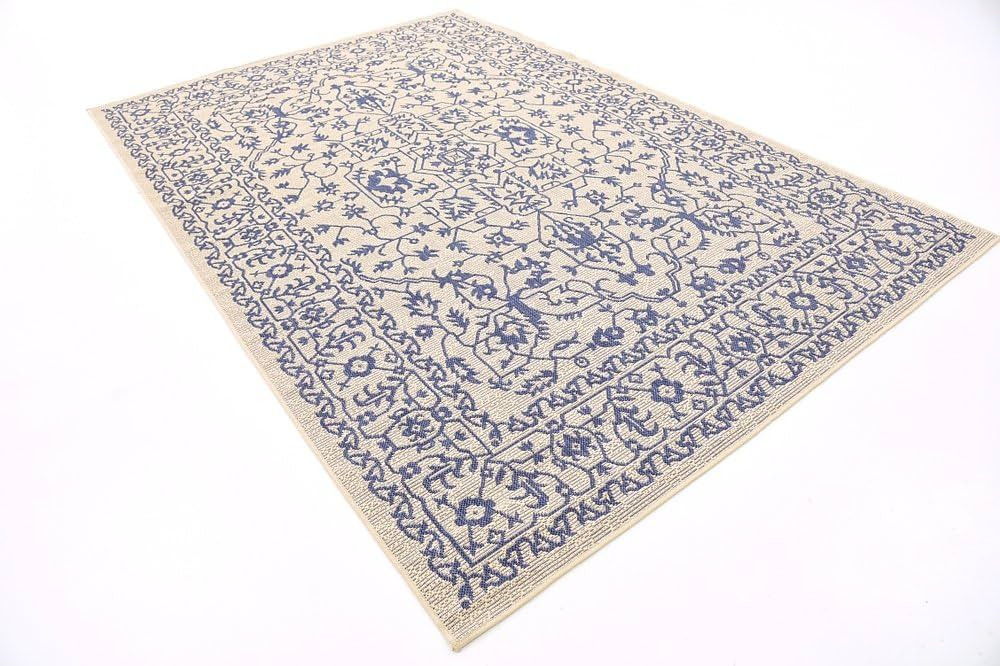 Unique Loom Botanical Collection Bohemian, Abstract, Traditional, Indoor and Outdoor Area Rug, 6'... | Amazon (US)