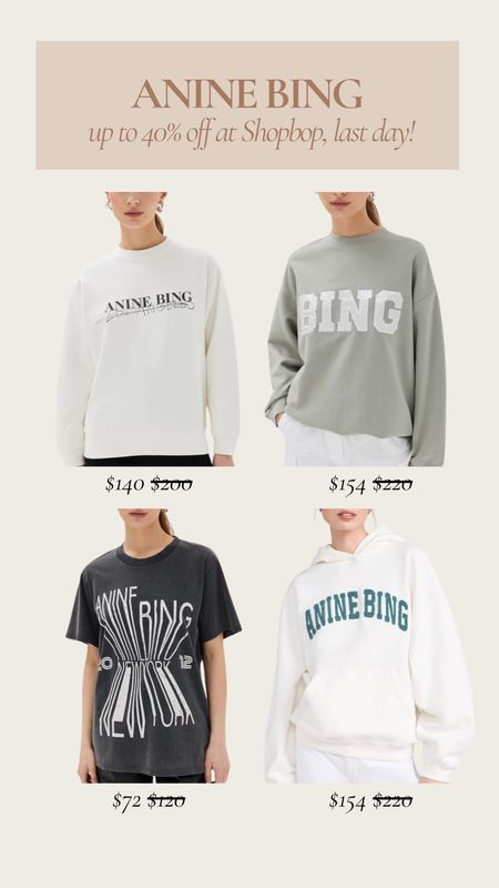 Last day to get ANINE BING for up to 40% off at the Shopbop sale!! 

Anine Bing, shopbop sale, spring sale, trending fashion, favorite hoodies

#LTKstyletip #LTKsalealert

#LTKSeasonal