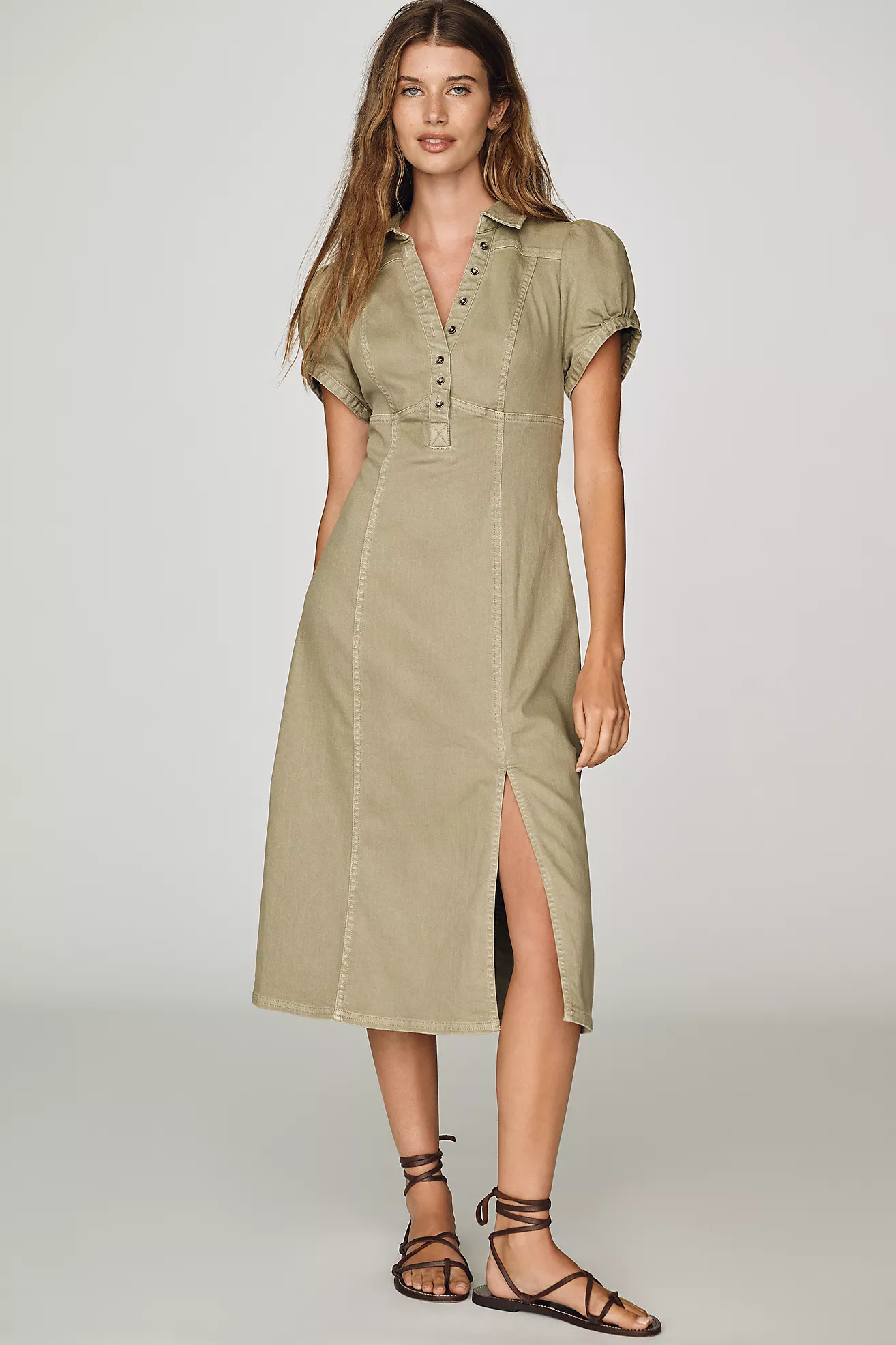 Pilcro Rebekah Denim Slim Midi Dress | Anthropologie (US)