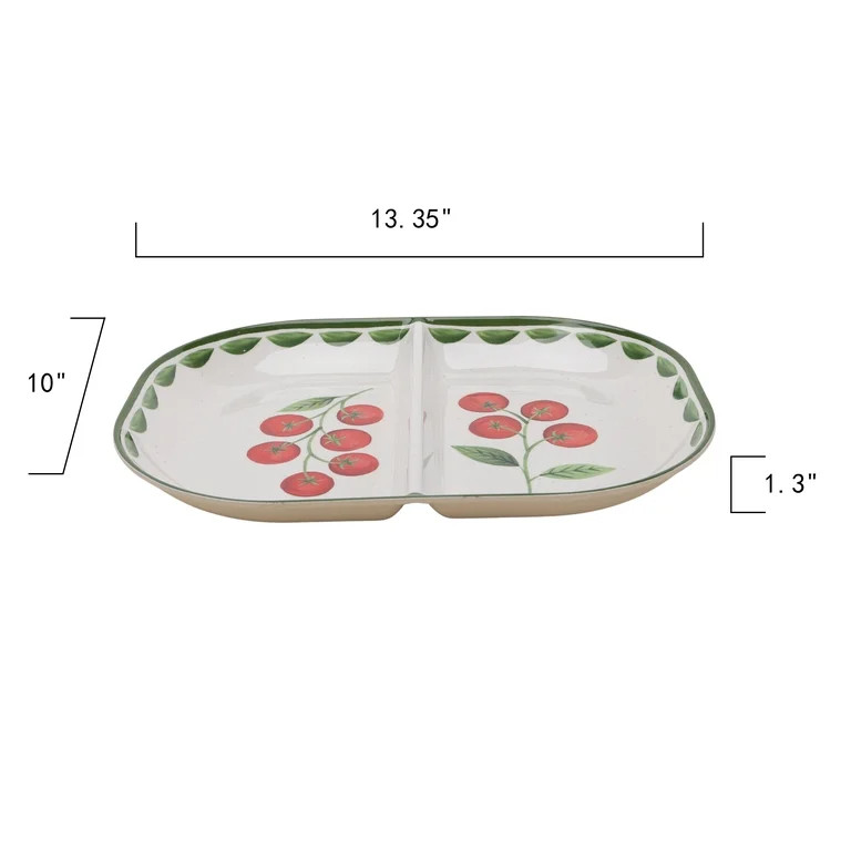Better Homes and Gardens Tomato Beige Bamboo Melamine Divided Serving Tray | Walmart (US)