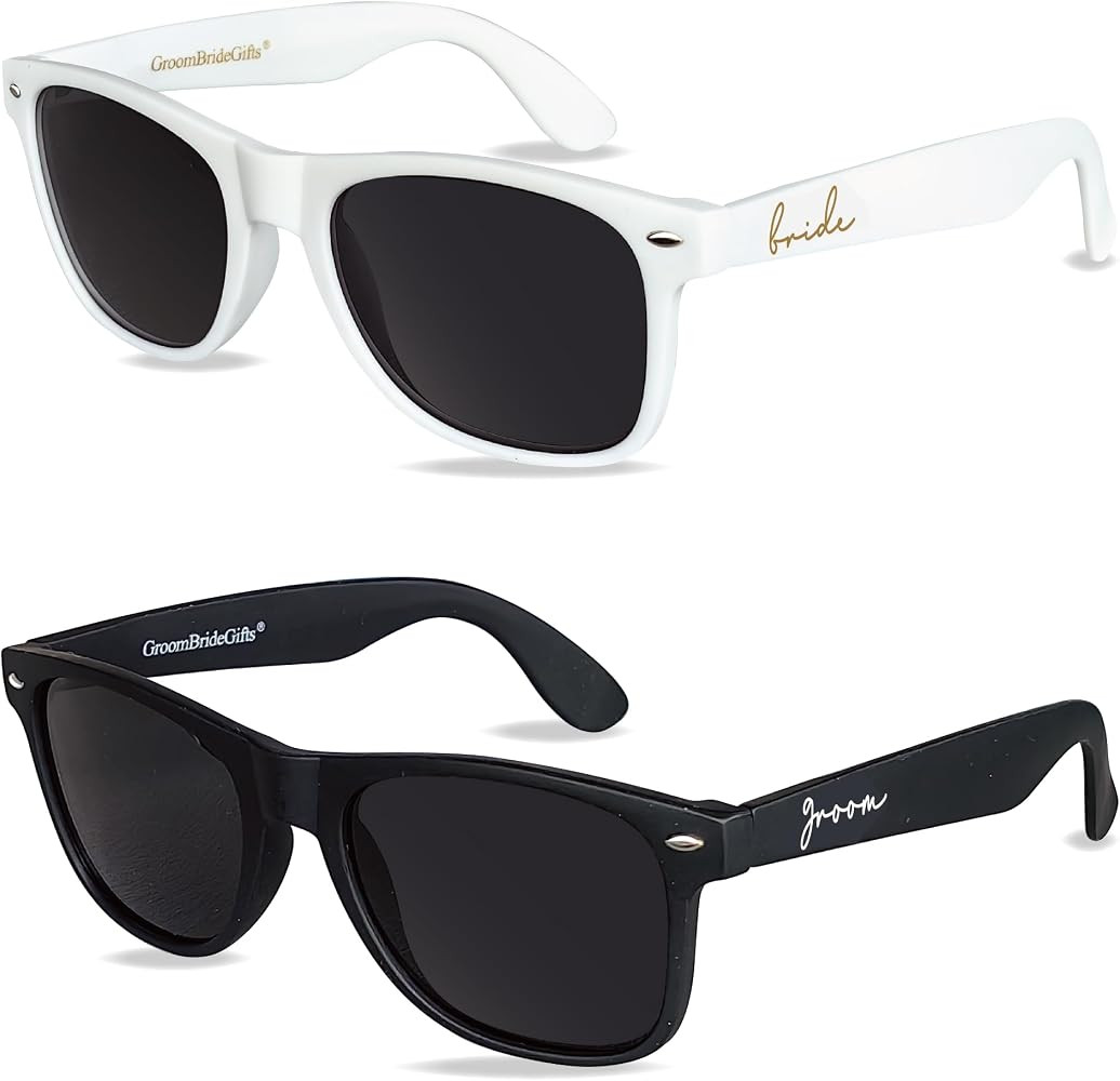 Bride and Groom Sunglasses \u2013 Polarized Sunglasses for Wedding, Bride to be and groom to be g... | Amazon (US)