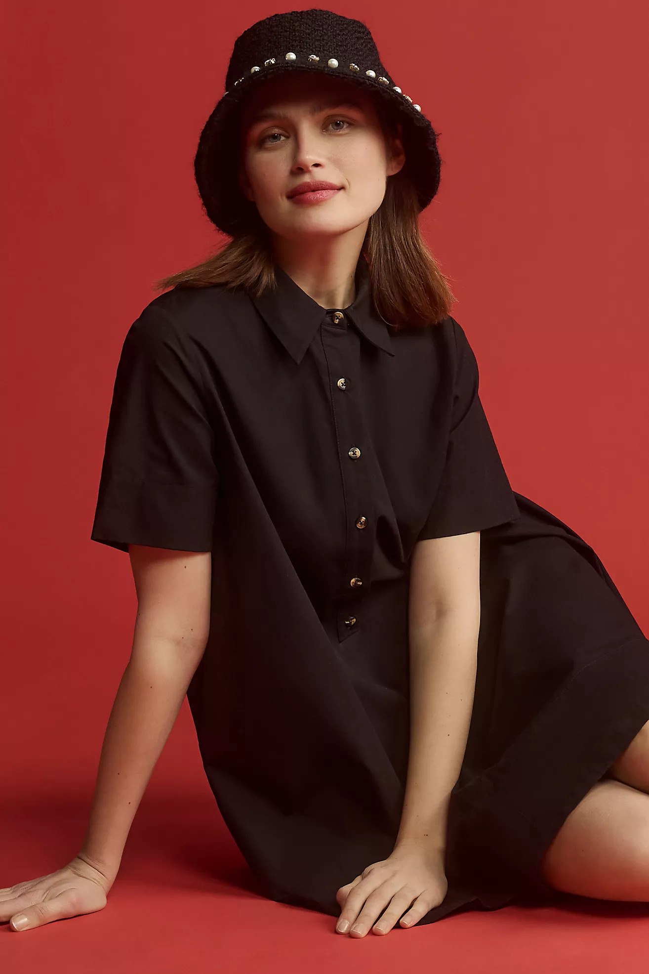 By Anthropologie Short-Sleeve Swing Tunic Mini Dress | Anthropologie (US)