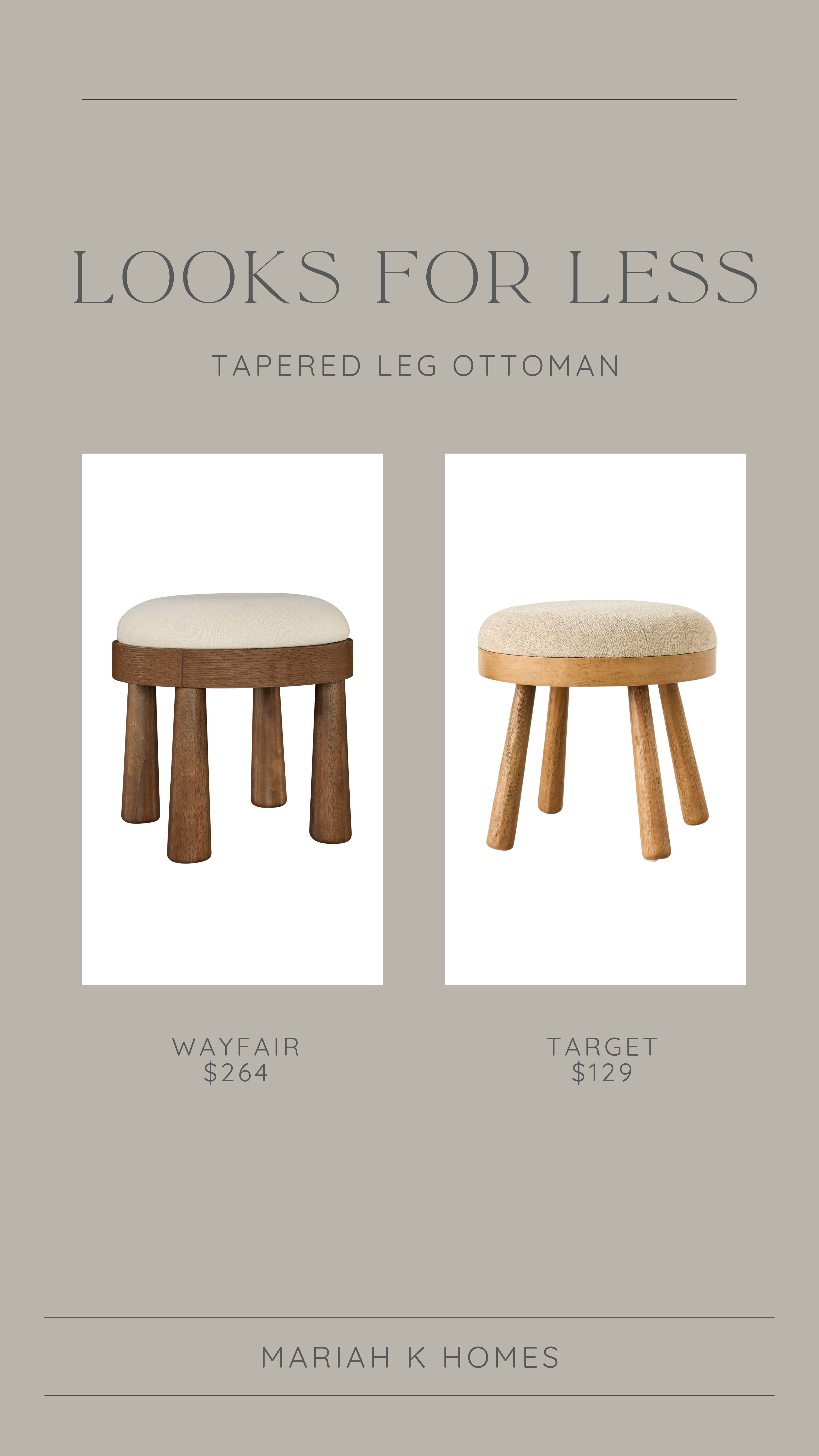 Same style, less spend 🤍 Tapered leg ottomans from Target with a designer-inspired feel. 

 #LTKHome #LTKSaleAlert