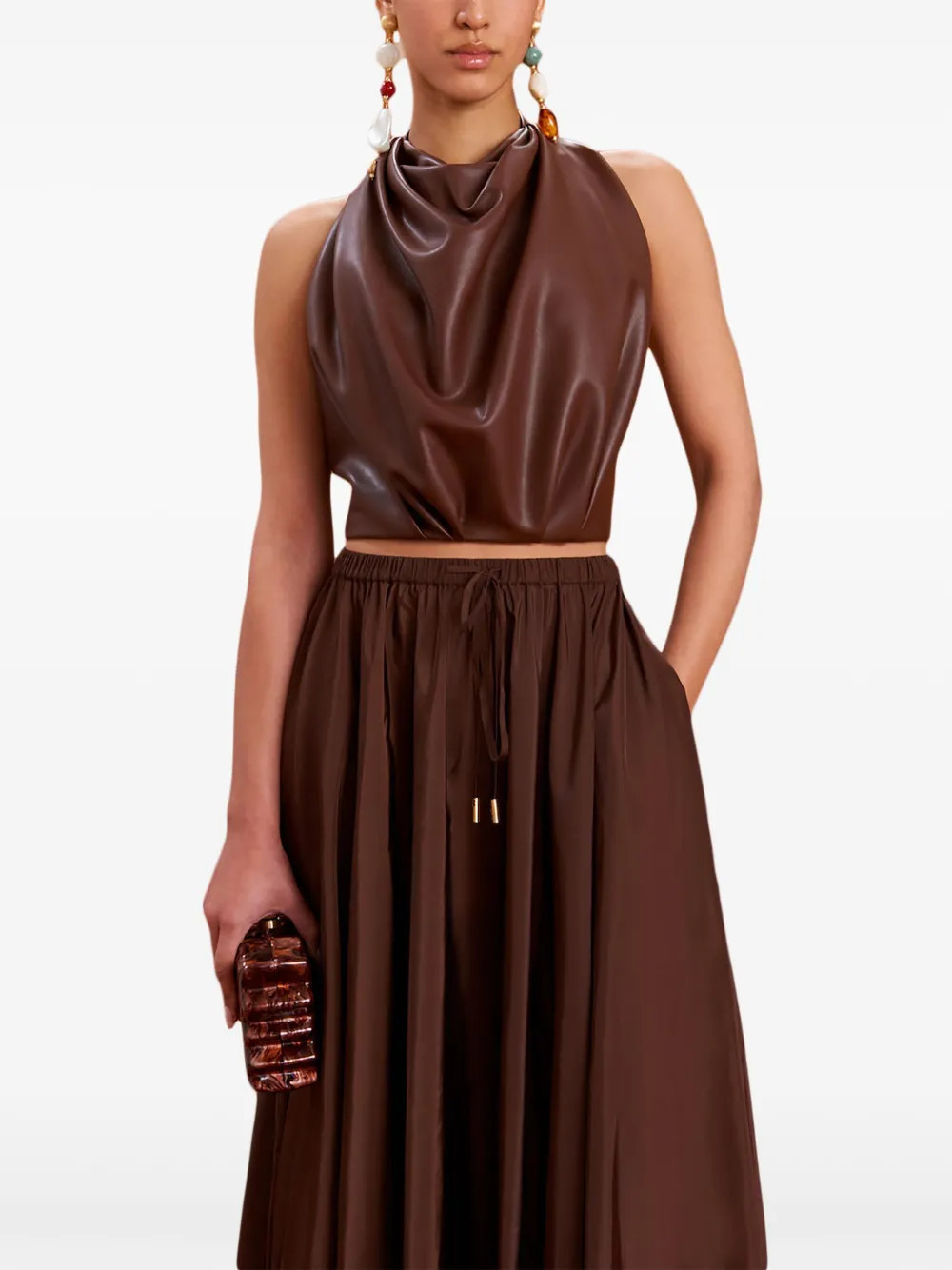 Cult Gaia Adrienne top - Brown | Farfetch Global