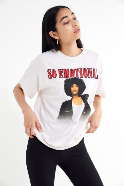 Whitney Houston So Emotional Tee - White XS at Urban Outfitters | Urban Outfitters (US and RoW)