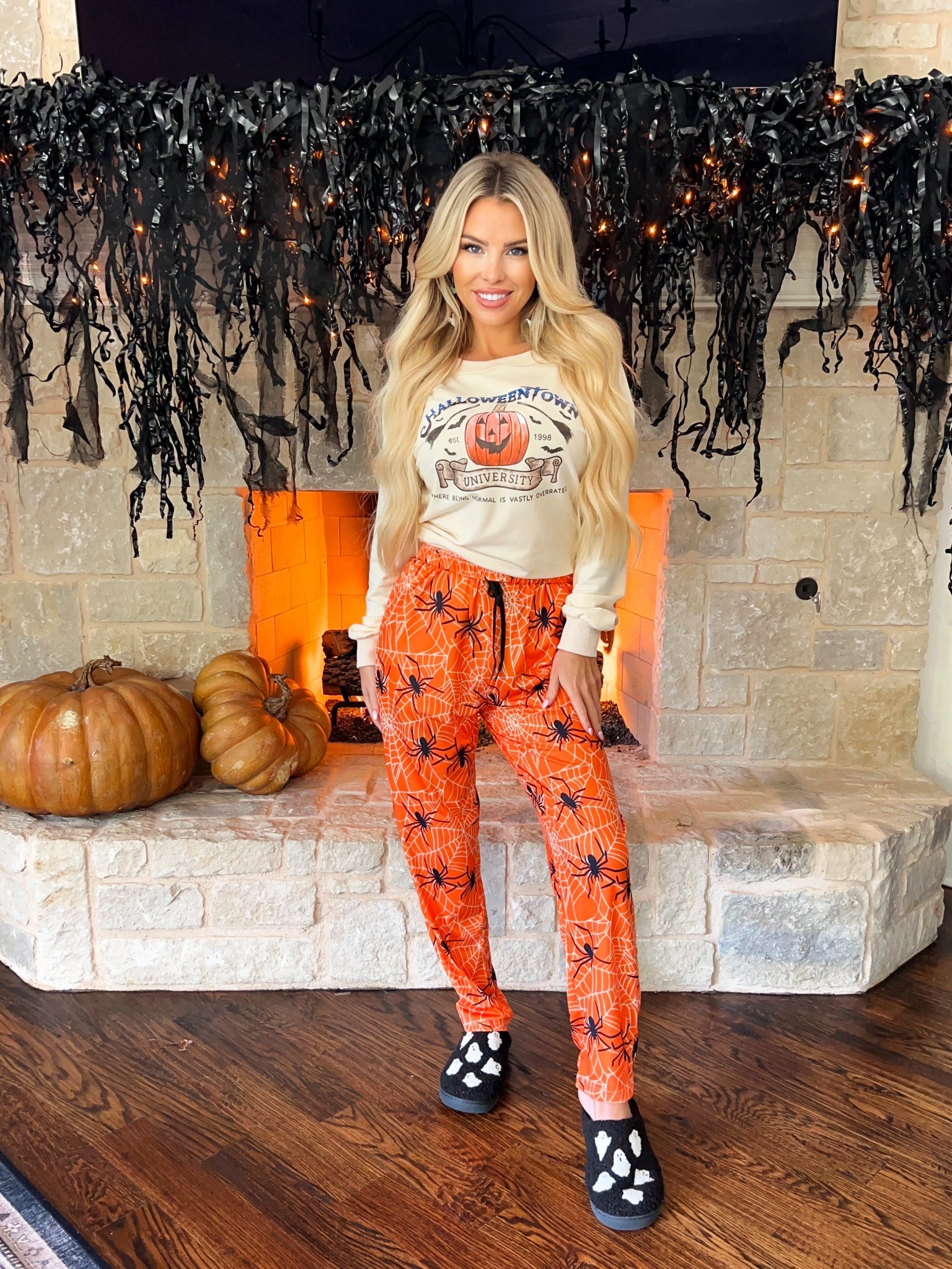 
Halloween pajamas. Amazon Halloween style. Halloween slippers. Halloween lounge wear 