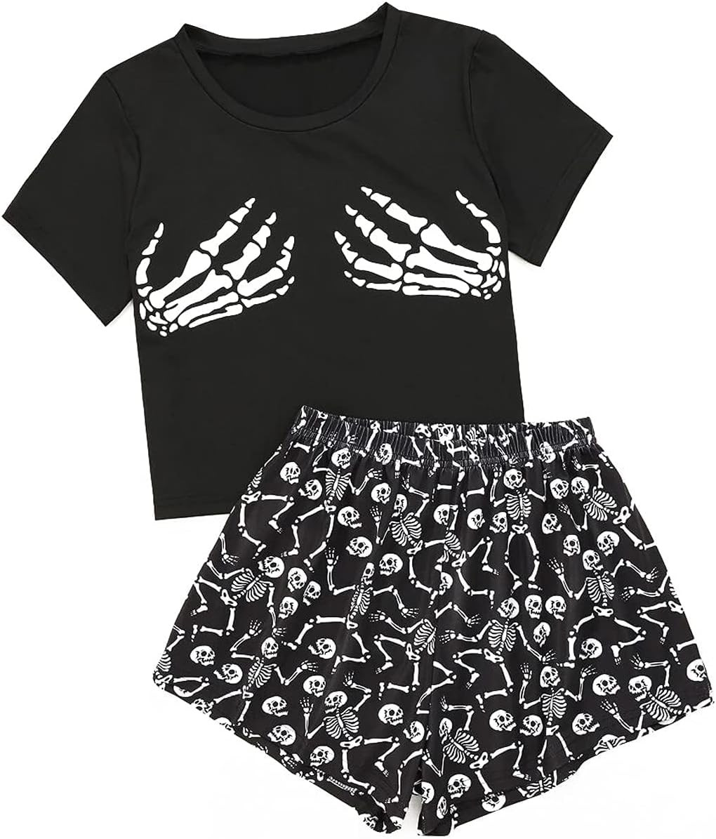 Laqeyko Cute Pajamas for Women Set Short Sleeve Tops and Shorts for Holiday | Amazon (US)
