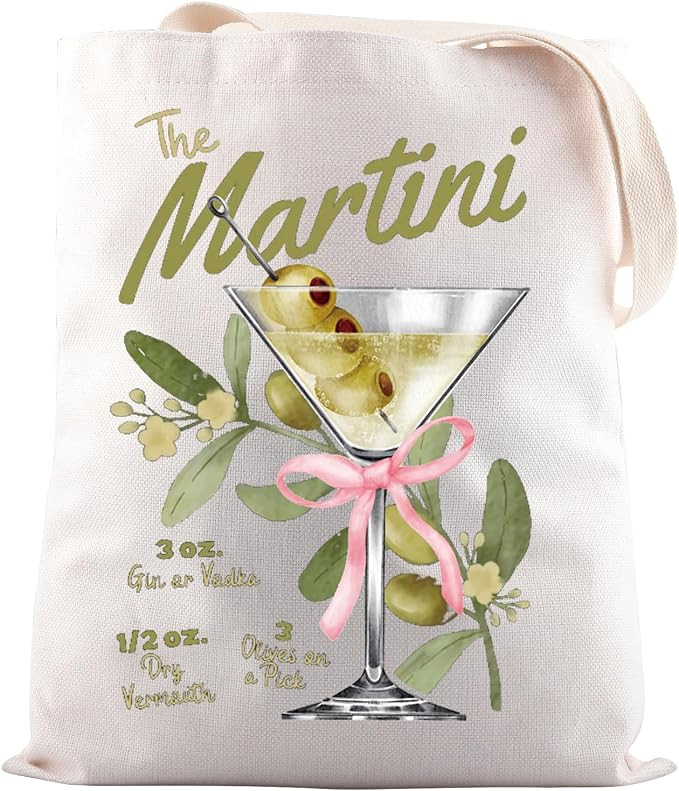 Dirty Martini Gift The Martini Tote Bag Drink Themed Gift Cocktail Lover Gift | Amazon (CA)