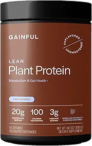 Gainful Lean Plant Protein Powder, 20g Plant Protein per Serving, Unflavored, Supports Lean Muscl... | Amazon (US)