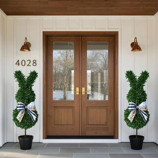 3 ft. Artificial Rabbit Topiary Trees Large Faux Boxwood Rabbit Plants for outdoor Indoor Home Decor of 2 | The Home Depot