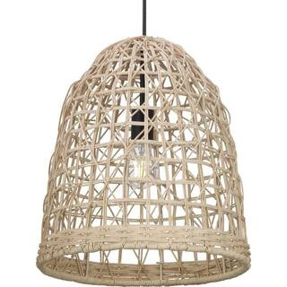 Progress Lighting Jocassee 1-Light Matte Black Pendant with Rattan Shade P500338-31M - The Home D... | The Home Depot