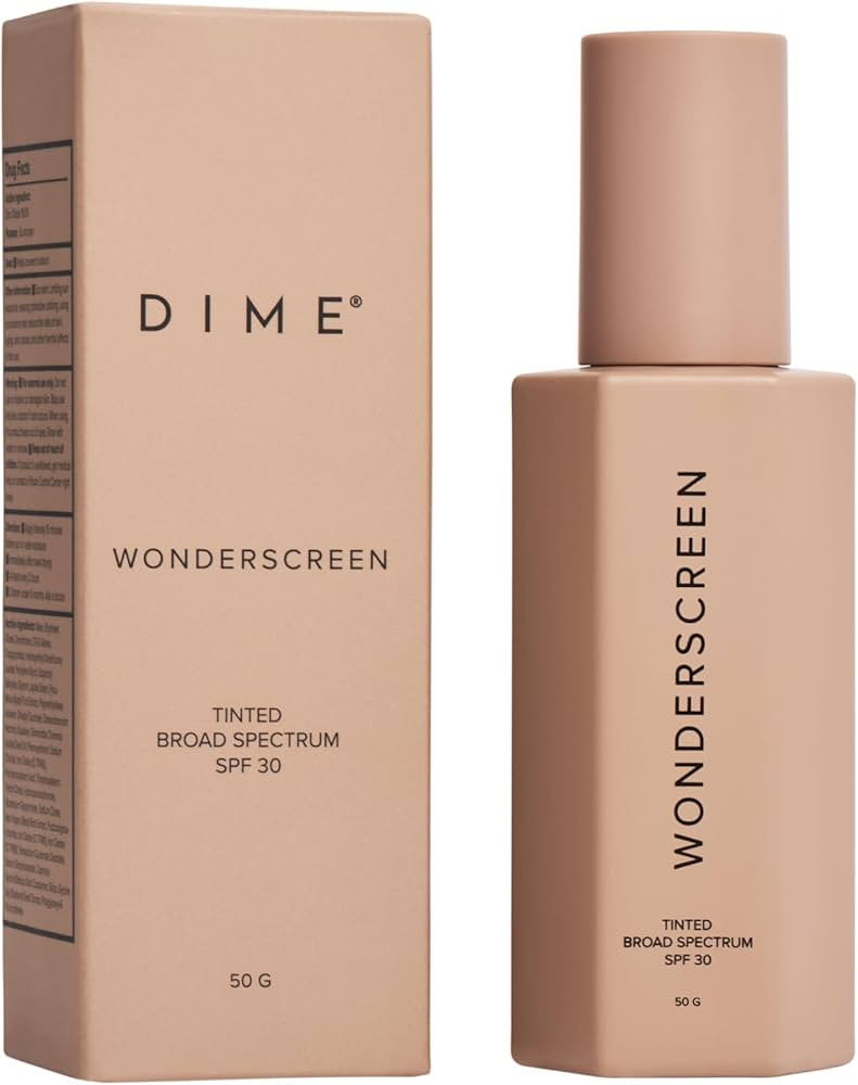 DIME Beauty Tinted Glow Wonderscreen SPF 30, Mineral Sunscreen for Face with 19% Zinc Oxide, Tint... | Amazon (US)