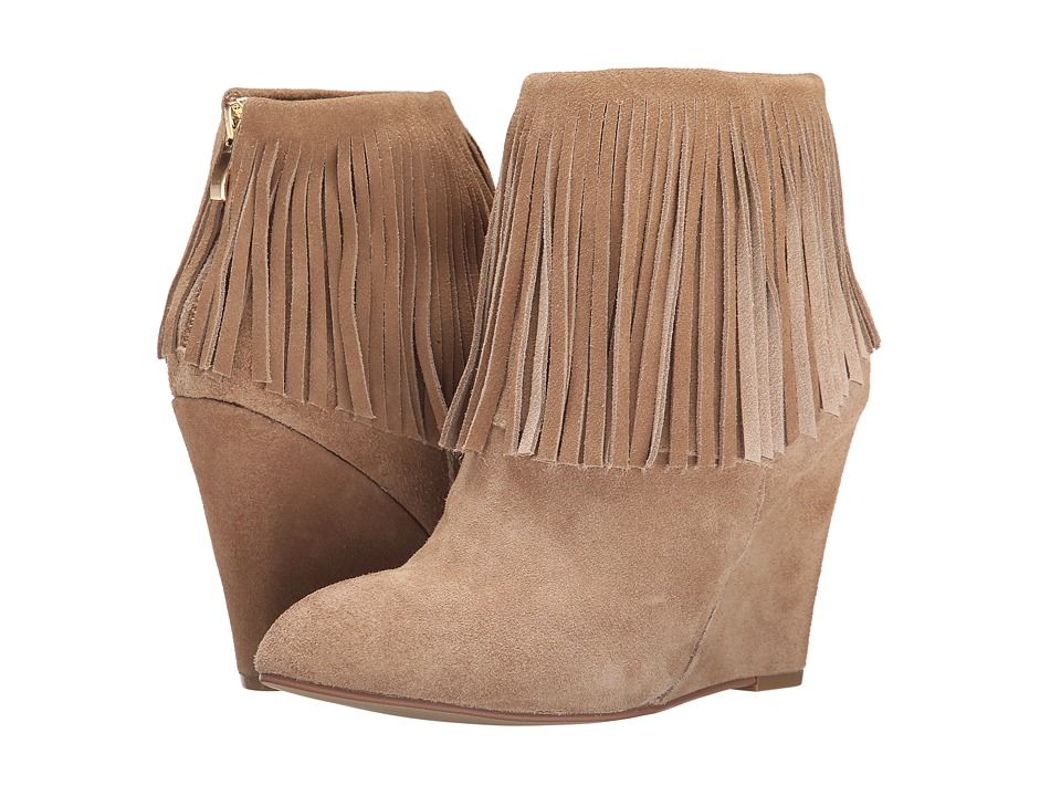 Chinese Laundry - Arctic Fringe Wedge Bootie (Camel) Women's Boots | Zappos