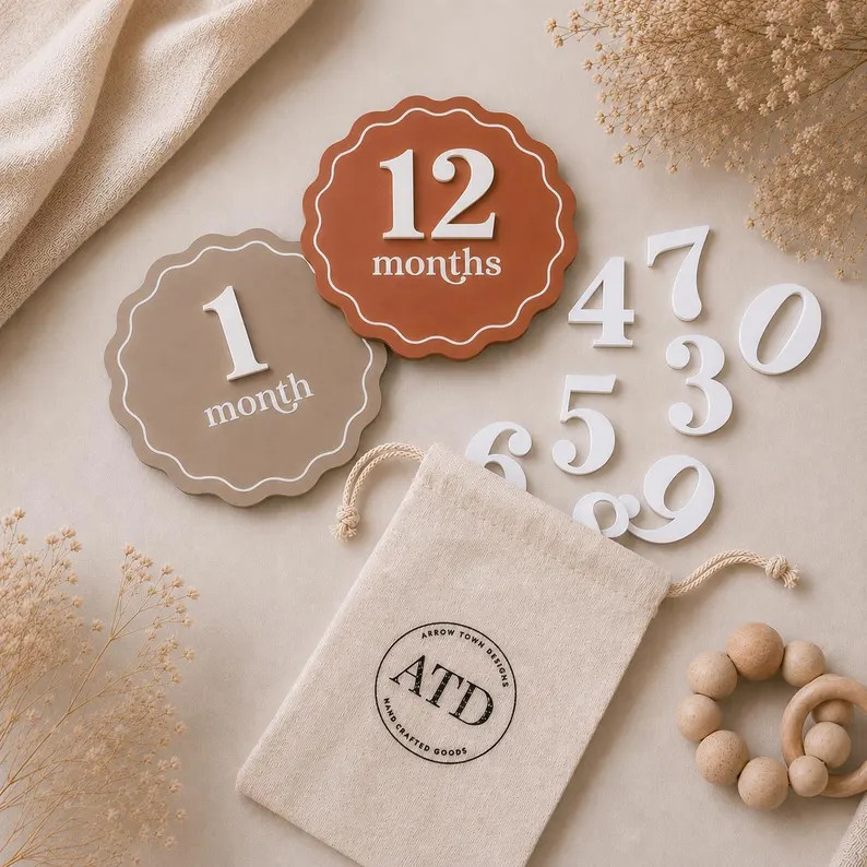 Acrylic Baby Monthly Milestone Discs, First Year Photo Props, Baby Milestone Signs | Etsy (Global)