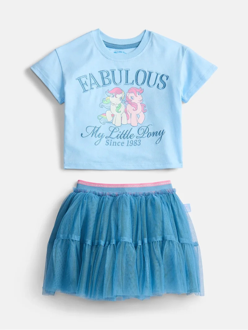 My Little Pony Toddler Girls Graphic Tee and Tutu Skirt Set, Sizes 12M-5T | Walmart (US)