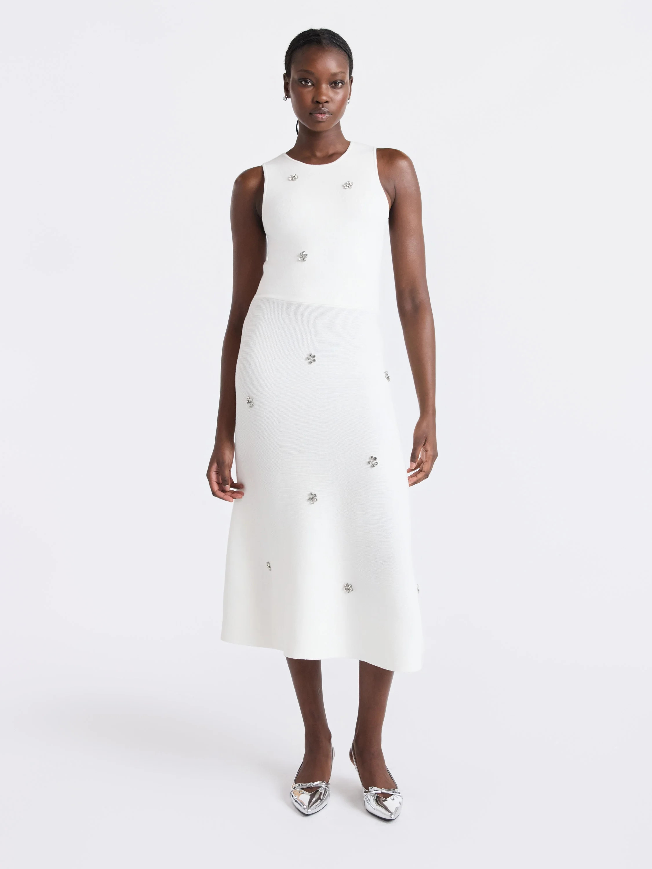 Free Assembly Women's and Women's Plus Beaded Sleeveless Midi Sweater Dress, Sizes, XS-4X | Walmart (US)