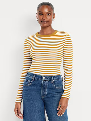 Snug Long-Sleeve Crew-Neck T-Shirt | Old Navy (US)