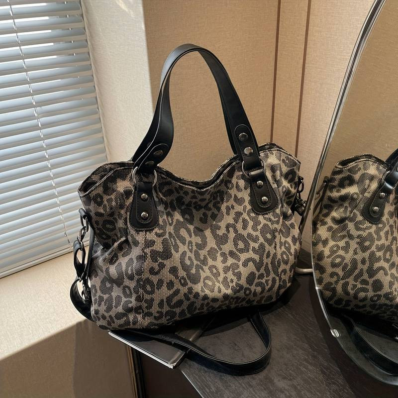 Leopard Print Tote Bag Women Fashionable High capacity - Temu Germany | Temu Affiliate Program