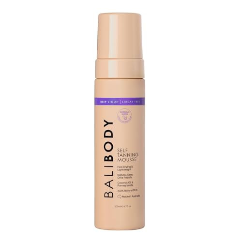 Bali Body Deep Violet Self Tanning Mousse – Self Tanner Mousse Violet-Based Formula for Dark, Fake Tan with Olive Undertones – Hydrating, Sunless Tanner for Sensitive Skin – 200ml / 6.7fl oz | Amazon (US)