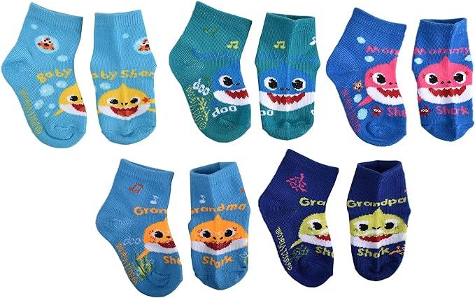 Baby Shark Unisex Baby Quarter Socks | Amazon (US)