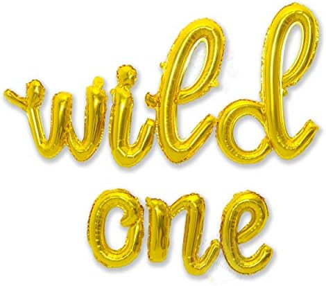 Wild One Cursive Letter Balloons - First Birthday Decorations For A Baby Boy & Baby Girl Party Suppl | Amazon (US)