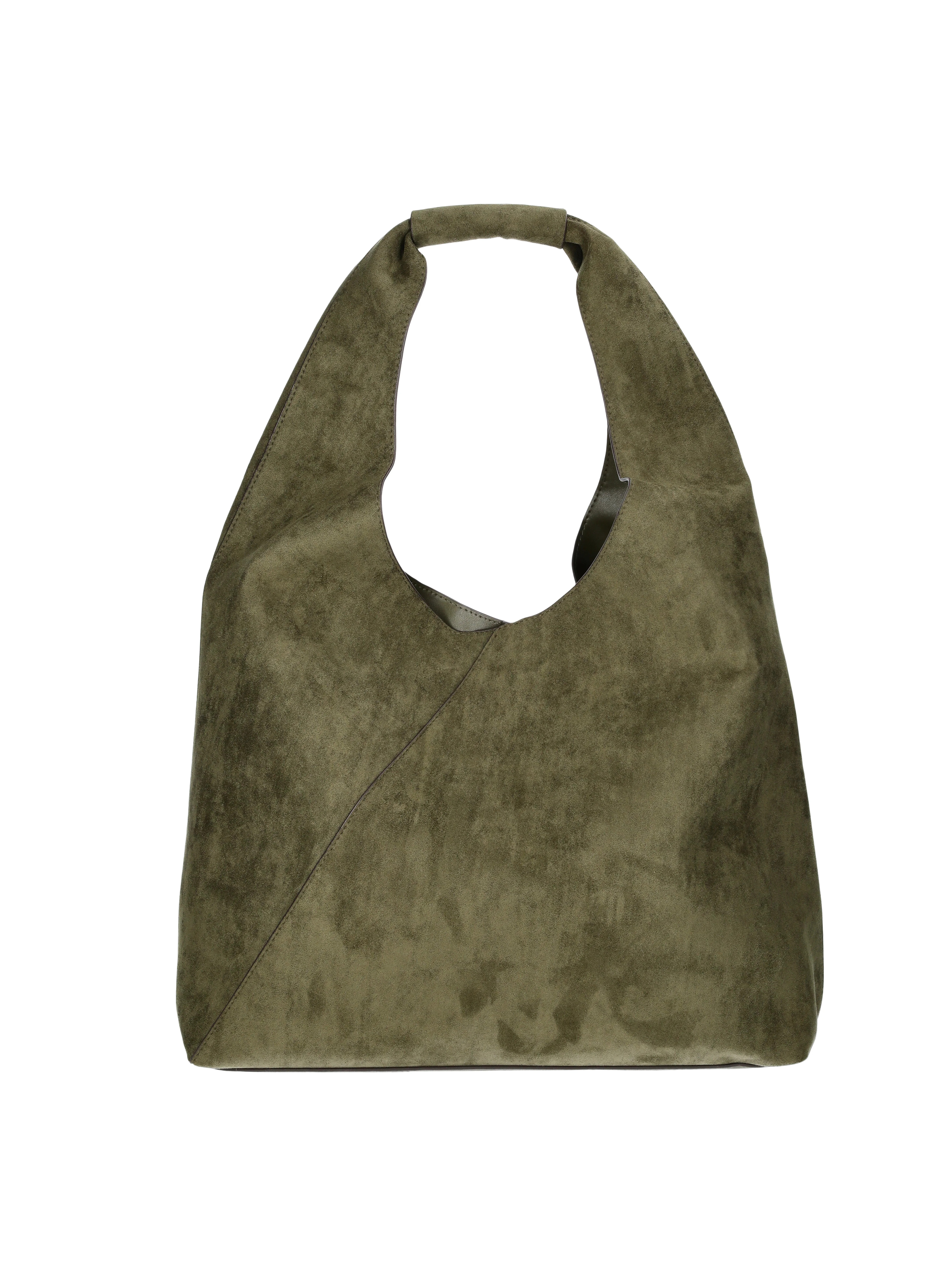 Time and Tru Women's June Soft Faux Suede Hobo Bag, Olive | Walmart (US)