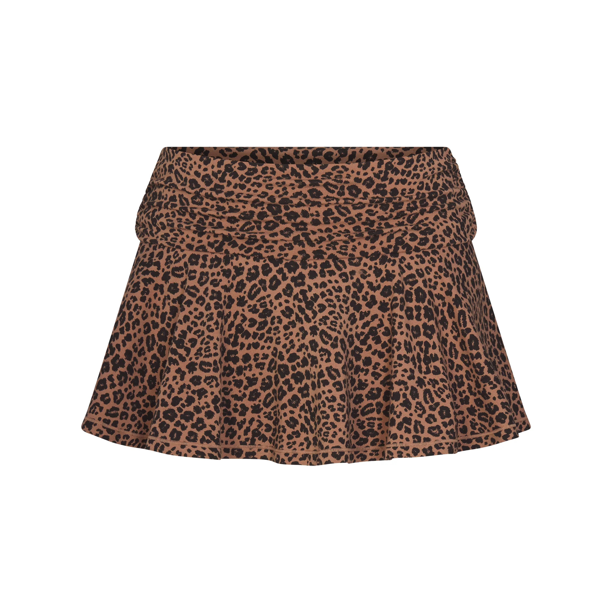 COTTON JERSEY FOLDOVER MINI SKORT | SIENNA NATURAL LEOPARD | SKIMS | SKIMS (US)