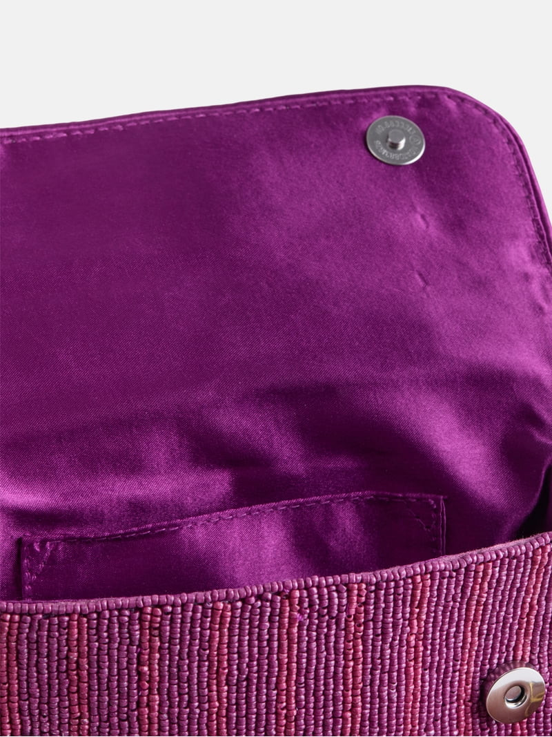 Free Assembly Women's Beaded Dachshund Flap Shoulder Bag, Maroon | Walmart (US)