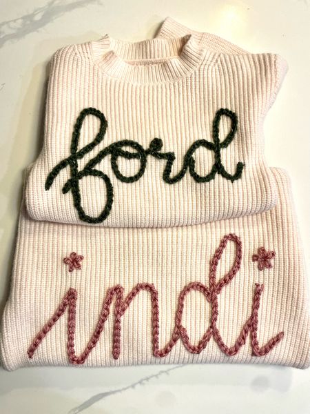 Monogrammed sweaters embroidered yarn embroidery

#LTKbaby #LTKfamily #LTKGiftGuide
