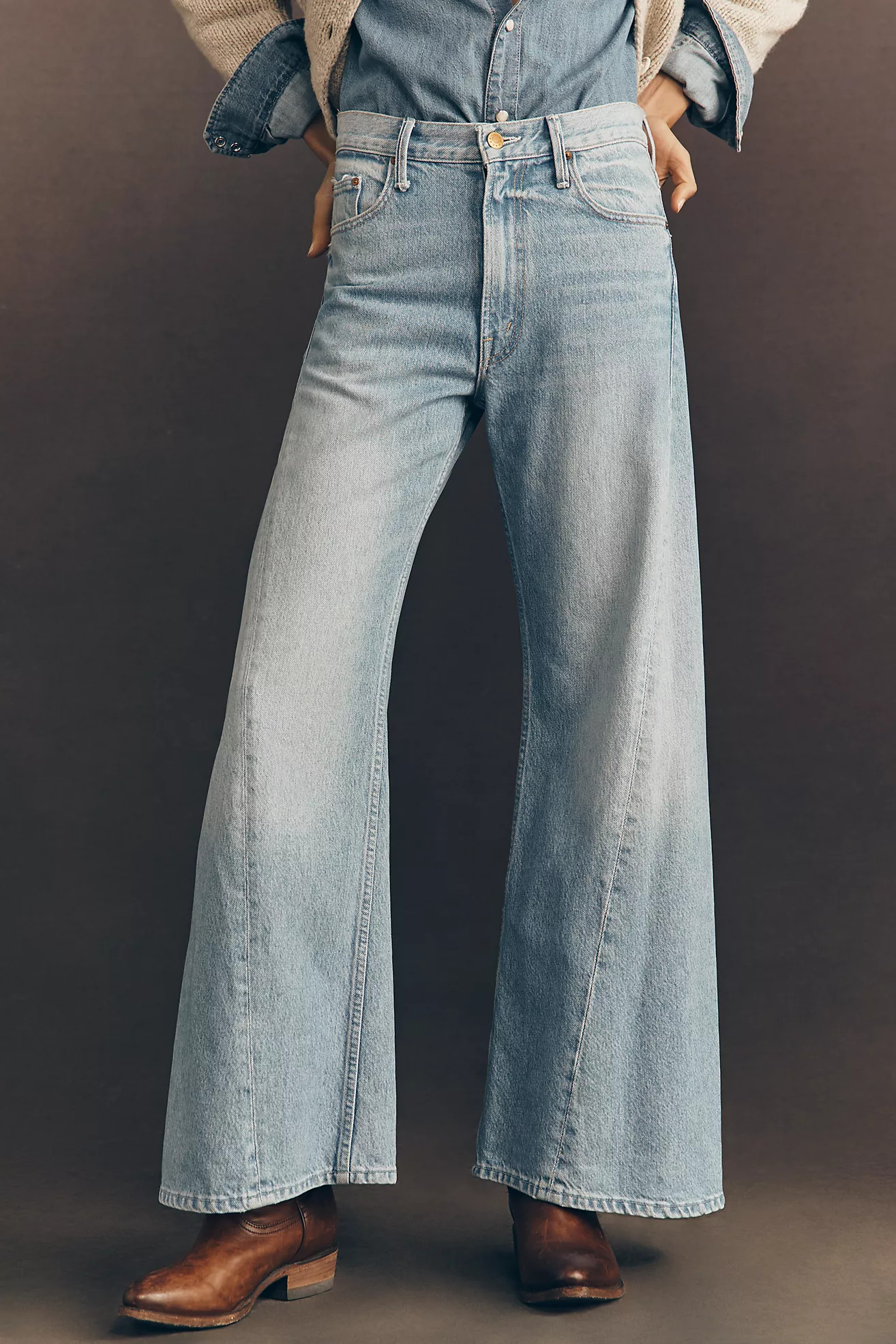 MOTHER Lemon Twist High-Rise Wide-Leg Skimp Jeans | Anthropologie (US)
