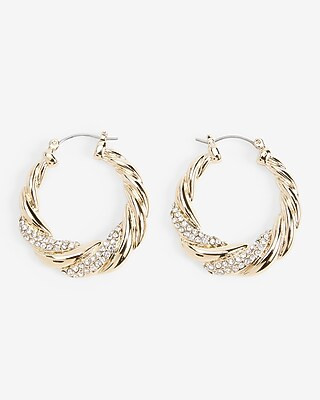 Crystal Twist Hoop Earrings | Express