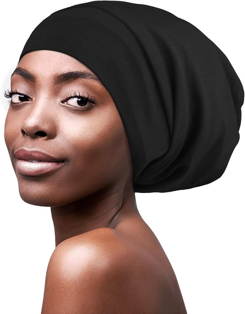 FocusCare Satin Lined Sleep Slouchy Cap Curly Girl Slap Headwear Gifts for Frizzy Hair Women | Amazon (US)