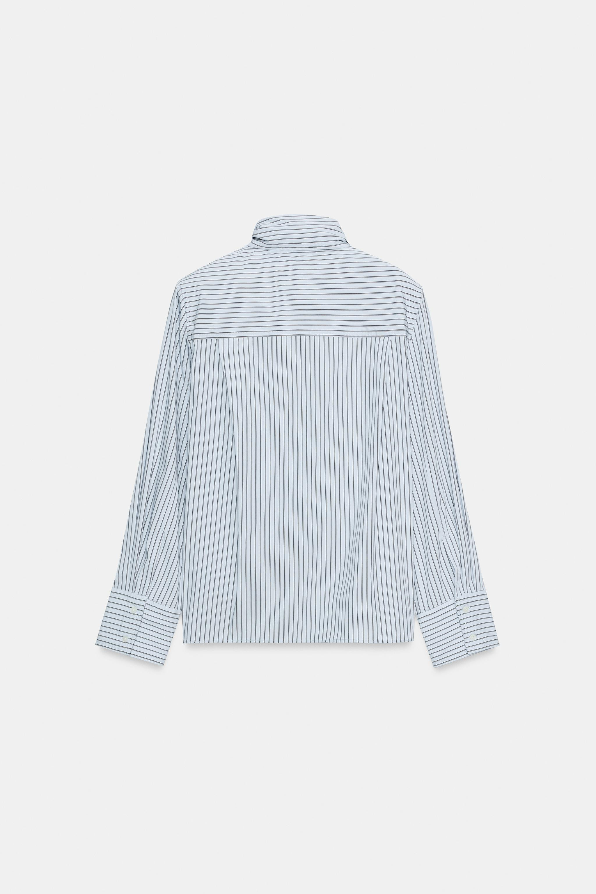 STRIPED BUCKLE SHOULDER PAD SHIRT | Zara US