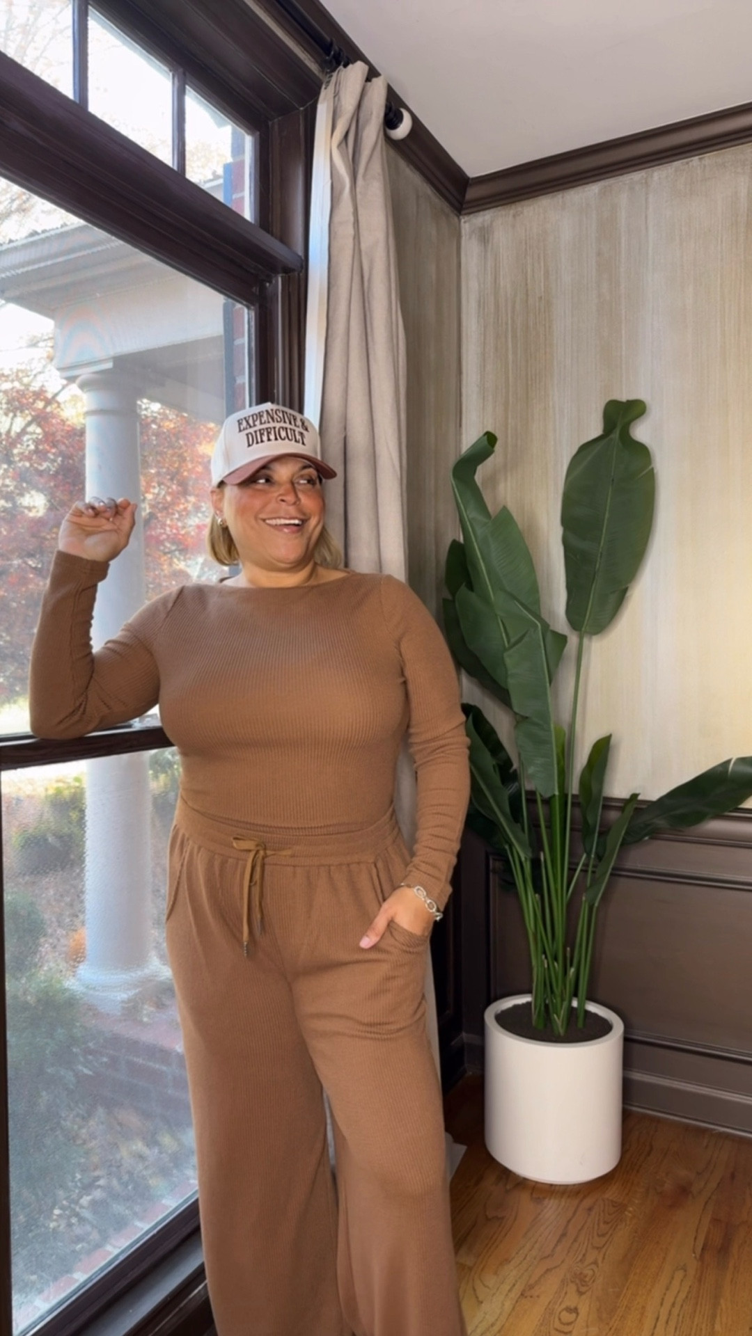 Expensive & difficult or high-quality taste and highly selective. Either way, it’s not a warning, it’s a lifestyle. Cozy neutrals + my fave cheeky hat.
Trucker hat Matching Set 2 piece lounge set Elevated brown set Style tip

#LTKMidsize #LTKmomlife #LTKFindsUnder50