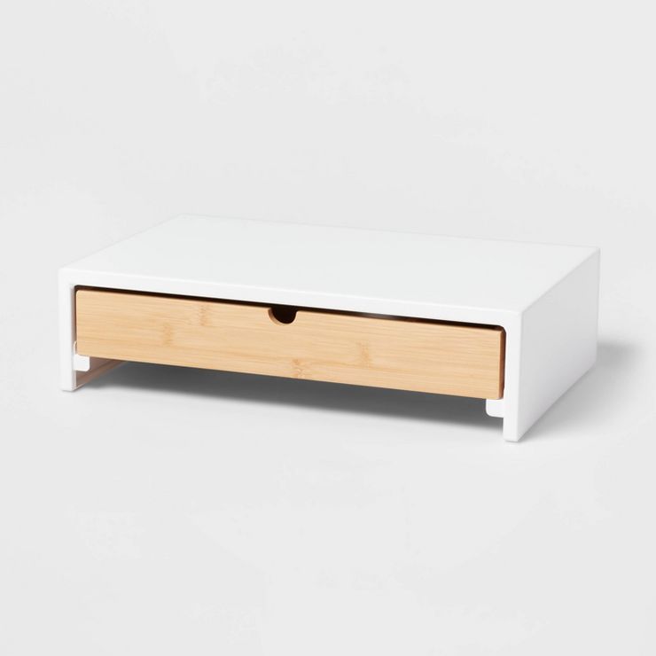 White Monitor Stand with Drawer - Brightroom™ | Target