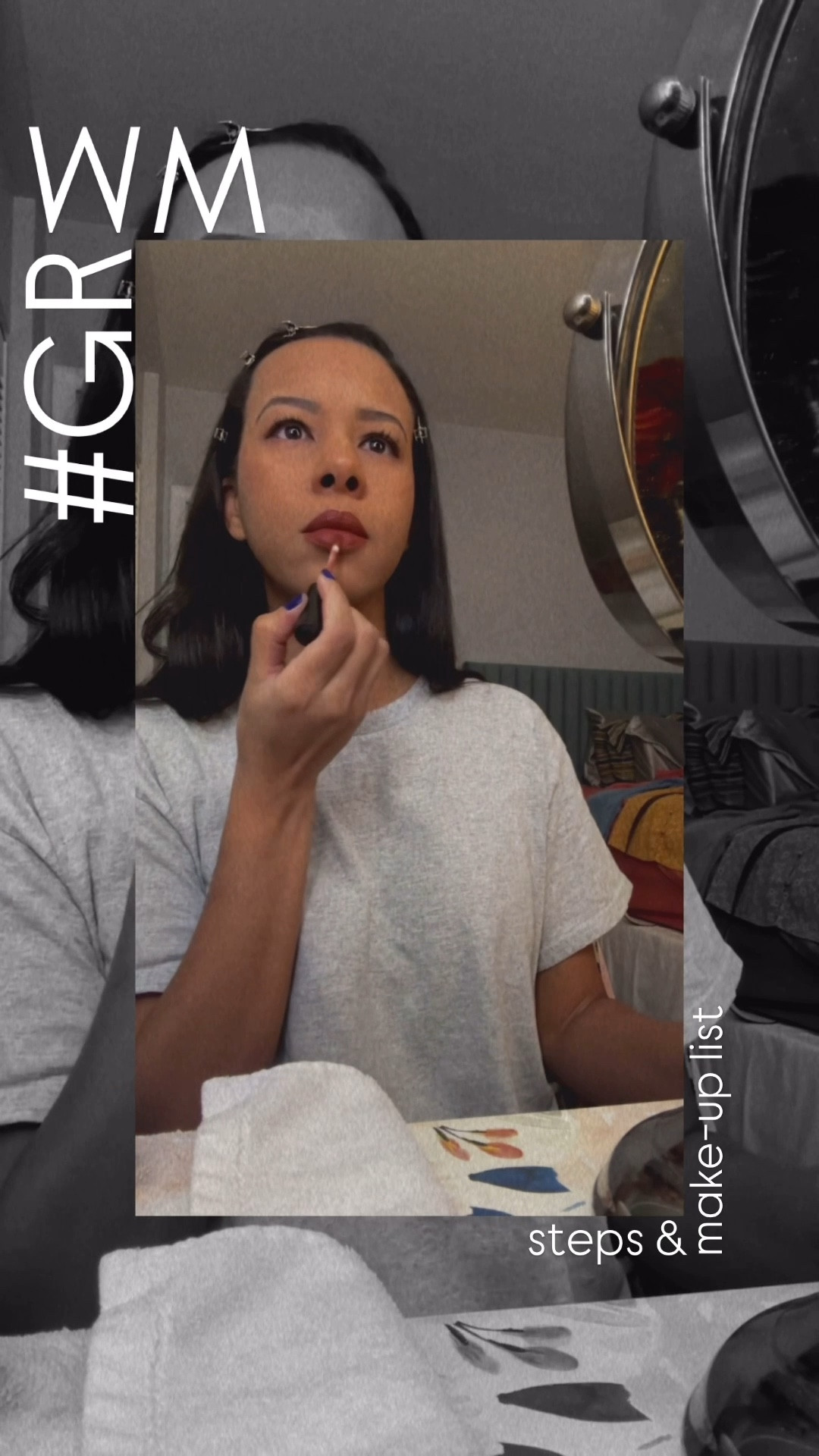 #GRWM: 10MIN MAKE-UP + NAILS TOUCH-UP

1. Moisturizer (Clinique Moisturizing Gel)
Note: Jelly -oily skin, Gel -combo skin, Lotion -dry skin, Moisture Surge -very dry skin.

2. Concealer (MAC Studio Fix #NC37), brush (Beauty360 foundation brush)

3. Foundation (Maybelline Matte+Poreless #322 Warm Honey), brush (MAC #128)

4. Eyebrows (Maybelline Express Brow Ultra Slim Pencil #257 Medium Brown)
Tip: touch up the edges with concealer, and for an extra pop, dab a little bit of highlighter under your brow arch.

5. Blush (MAC Peachtwist), brush (MAC #129)

6. Highlighter (Anastasia Glow Sundipped Kit: Summer), brush (MAC #159)
Note: You maximize the effects of the highlighter when you contrast it against contour. Since this is a quick #GRWM morning routine, I won’t be using contour. I prefer it for a glam look.

7. Eyeshadow (MAC Embark), brush (MAC #217) 
Tip: for a daytime look, a light touch of a darker shade will add dimension.

8. Waterline (MAC Eye Kohl Crayon: Fascinating)

9. Eyeliner (MAC Pro Longwear Fluidline #AA4 Blacktrack), brush (MAC #263)

10. Eyelash Primer (L’Oreal Voluminous Primer), eyelash curler

11. Mascara (MAC Upward Lash: Upwardblack), eyelash curler 

INTERMISSION: if there’s one consistent thing about me it’s that I will forget to get a mani . Chances are you’ll find me doing small touches like this minutes before having to head out hehe. Nail polish: CND #282 Blue Moon.

12. Lipstick (Kylie Velvet Liquid Lipstick: Mood)
Tip: apply lip balm prior to lipstick application for a smoother, velvety finish. Think of it as the moisturizer to your lips, especially if using a matte lippie; thank me later.

AND THAT’S ALL FOLKS! Thanks for #GRWM today.

#LTKgrwm #LTKBeauty #LTKdayinmylife