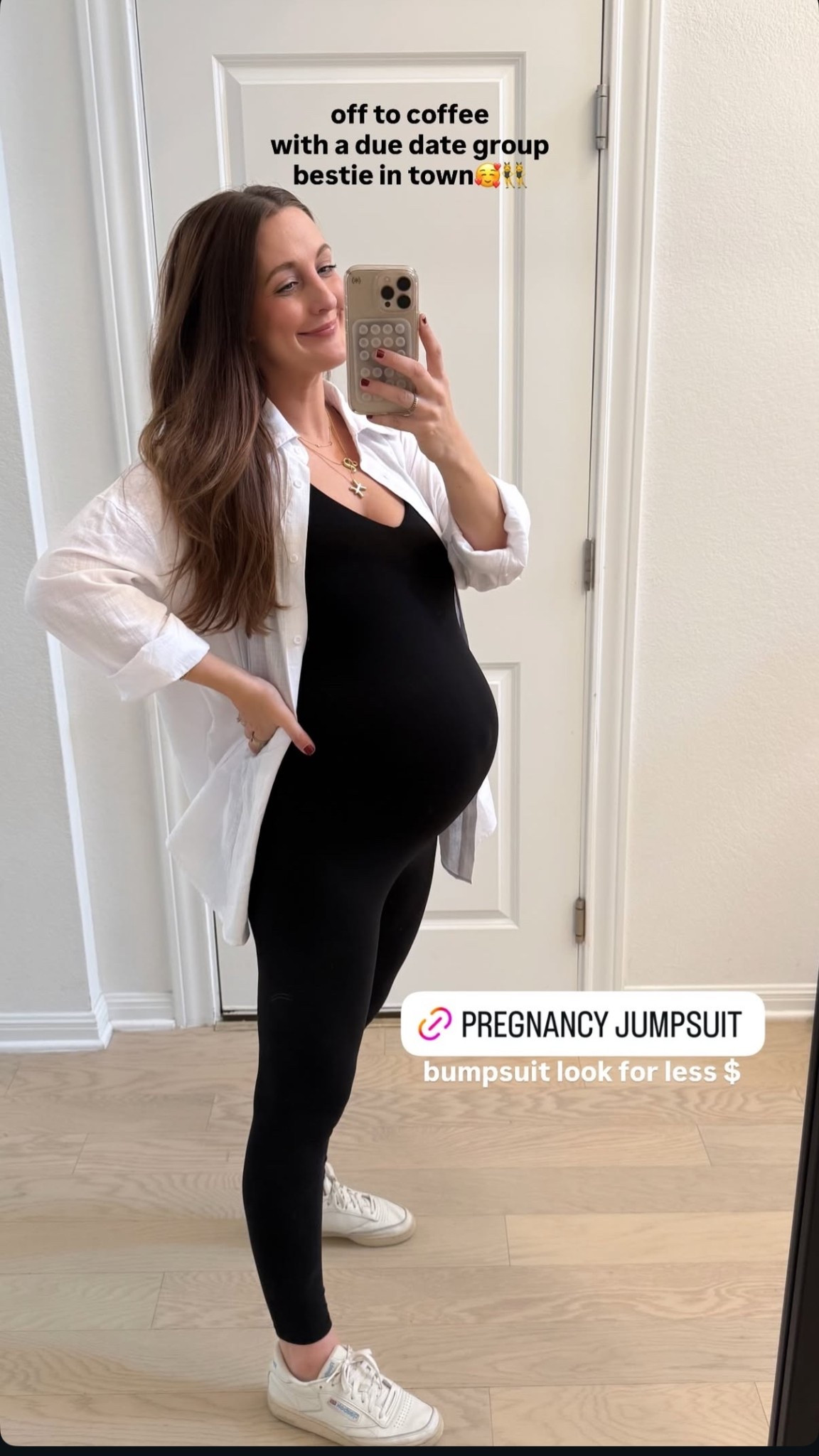 Pregnancy jumpsuit is a bumpsuit look for less! 

#LTKBump #LTKootd