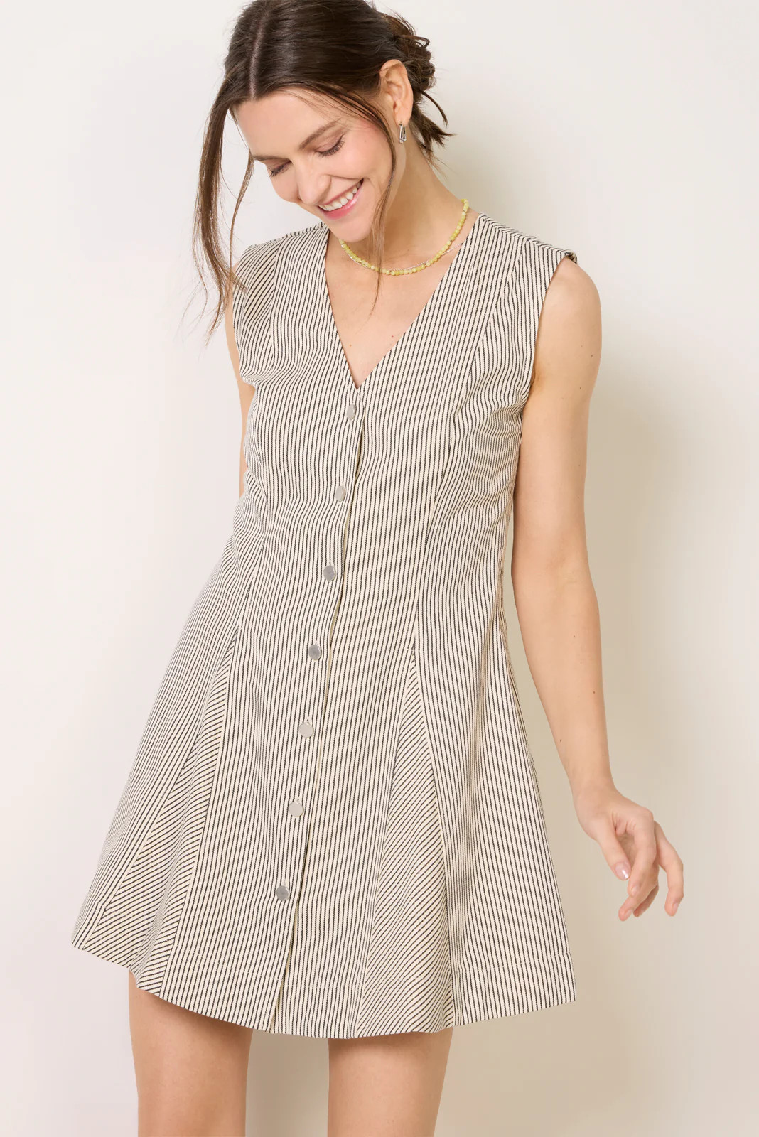 Zora Canvas Stripe Button Down Mini | Evereve