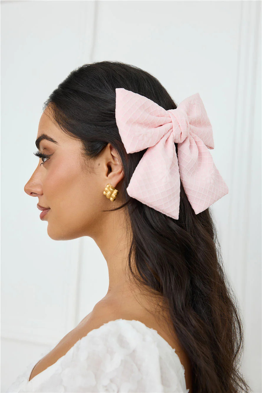 Pretty Girl Bow Hair Clip Pink | Hello Molly (US)