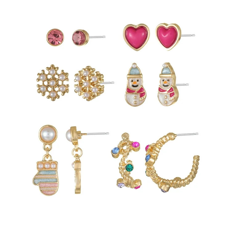 Packed Party Snow in Love with Christmas Earrings, 6 Pairs | Walmart (US)