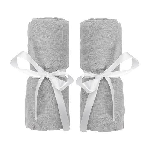 Newton Baby Fitted Sheets for Bassinet & Bedside Sleeper, Essential Bassinet (2-Pack) - Ultra-Breathable, Washable and Ultra-Soft, 100% Muslin, 19" x 35", Grey | Amazon (US)
