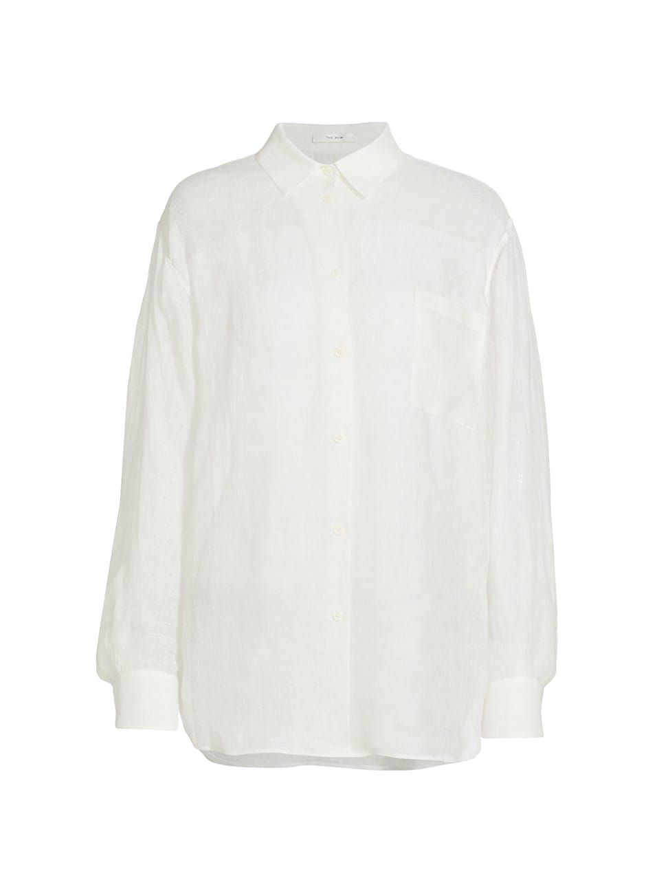 Women's Brant Oversized Linen Shirt - Ivory - Size Large | Saks Fifth Avenue