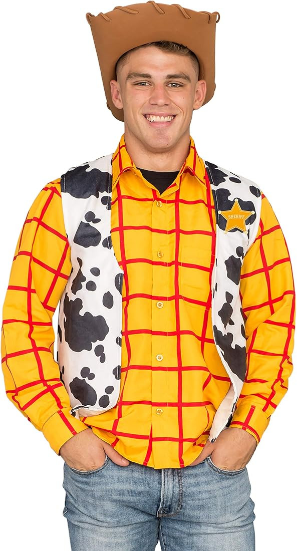 Sheriff Woody Cowboy Adult Halloween Costume Set (Shirt, Vest, and Badge) | Amazon (US)