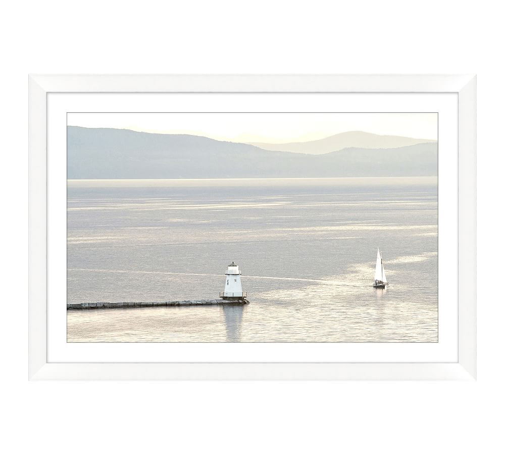 Coastal Beacon Framed Print, White Frame With Mat, 38x26 | Pottery Barn (US)