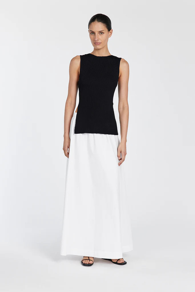 SOFIA BLACK KNIT TUNIC TOP | DISSH