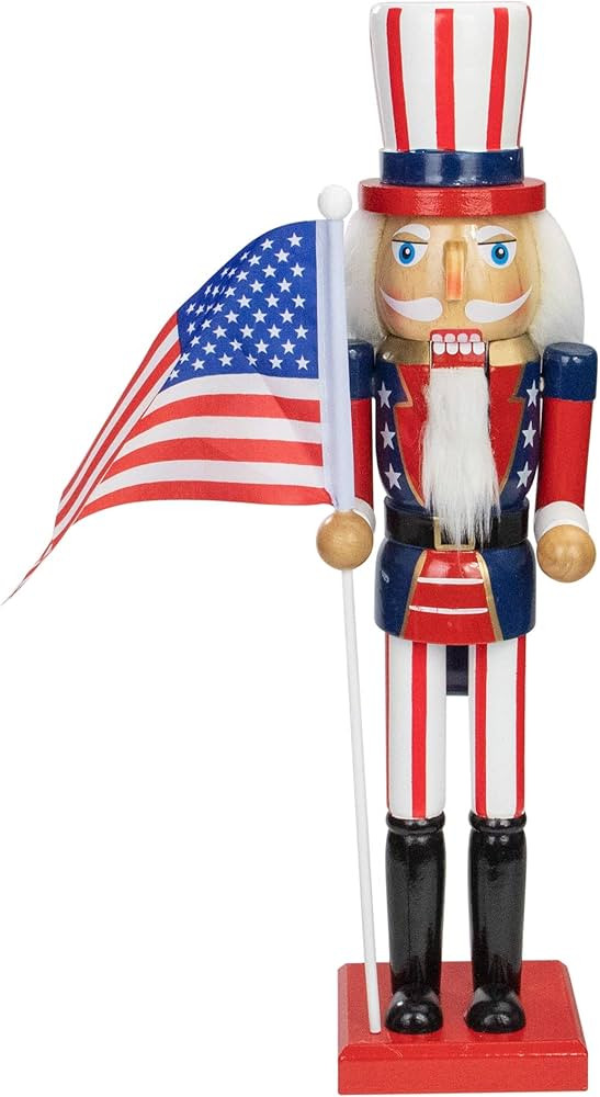 Northlight Decorative Wooden Patriotic Uncle Sam Christmas Nutcracker, 15", Red/White/Blue | Amazon (US)