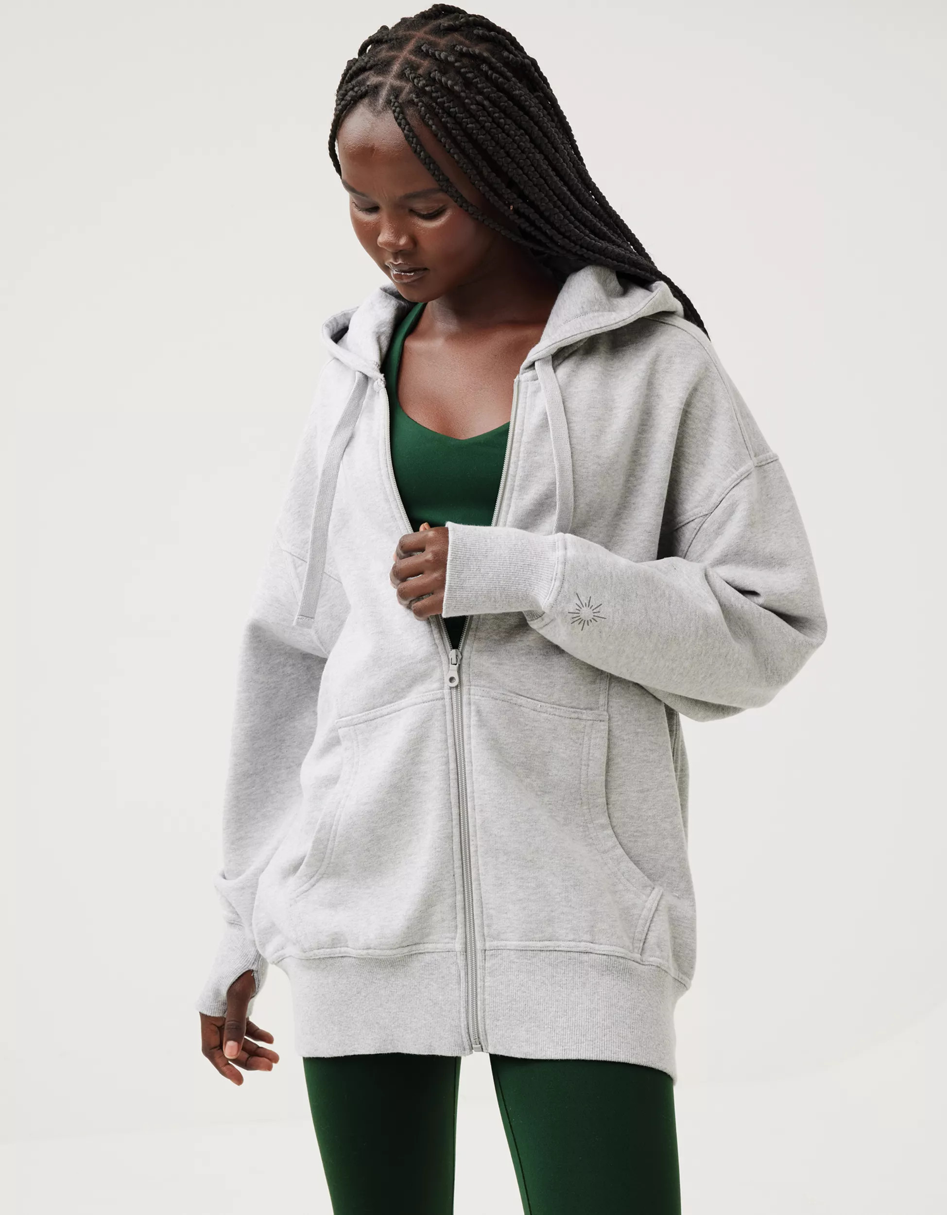 OFFLINE By Aerie Throwback Full Zip Hoodie | Aerie
