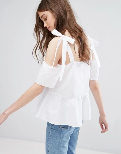 Miss Selfridge Tie Shoulder Top | ASOS US