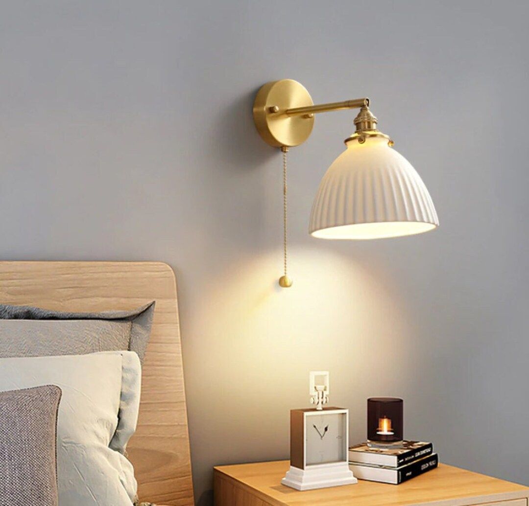 Ceramic Bedside Wall Lamp/ Wall Sconce /Light Fixture/Retro Wall light/ Art Deco/Mid century Mode... | Etsy (US)